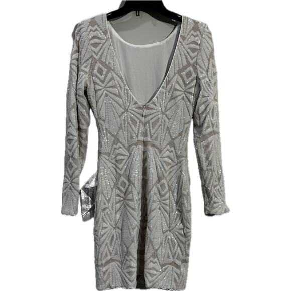 Dress the Population Womens Lola Low-Back Bodycon White Nude M - Picture 3 of 8